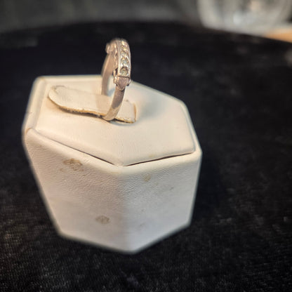 Art Deco Sterling Silver Ring with White Stones
