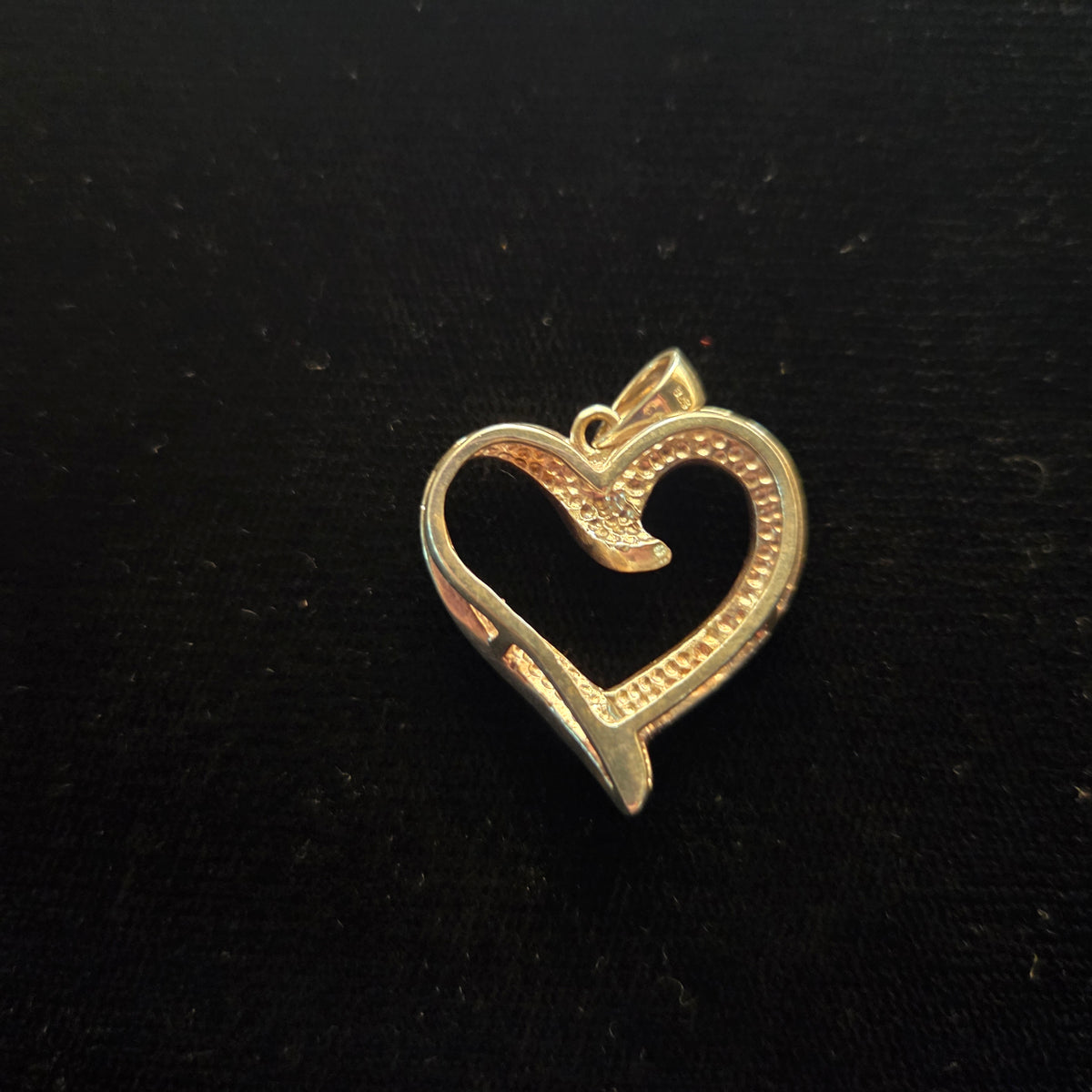 Sterling Heart Pendant with Opalescent Inlay