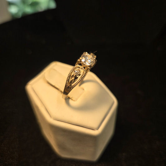 Art Deco Style Sterling Silver Ring sz 8.5