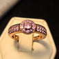 Purple Stone Sterling Ring w/ Rose Gold Finish sz 7