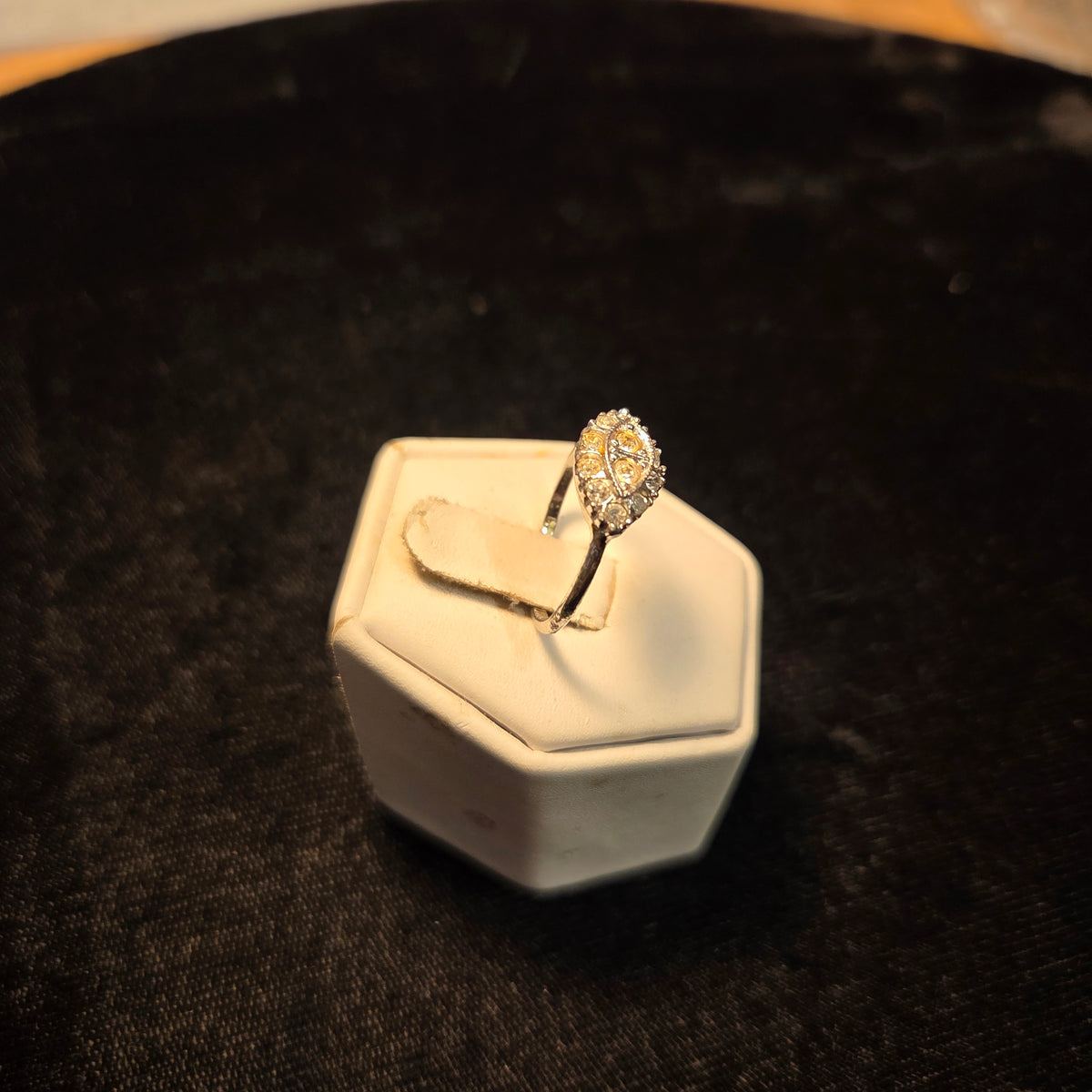 Art Deco Style Sterling Silver Ring sz 7.5