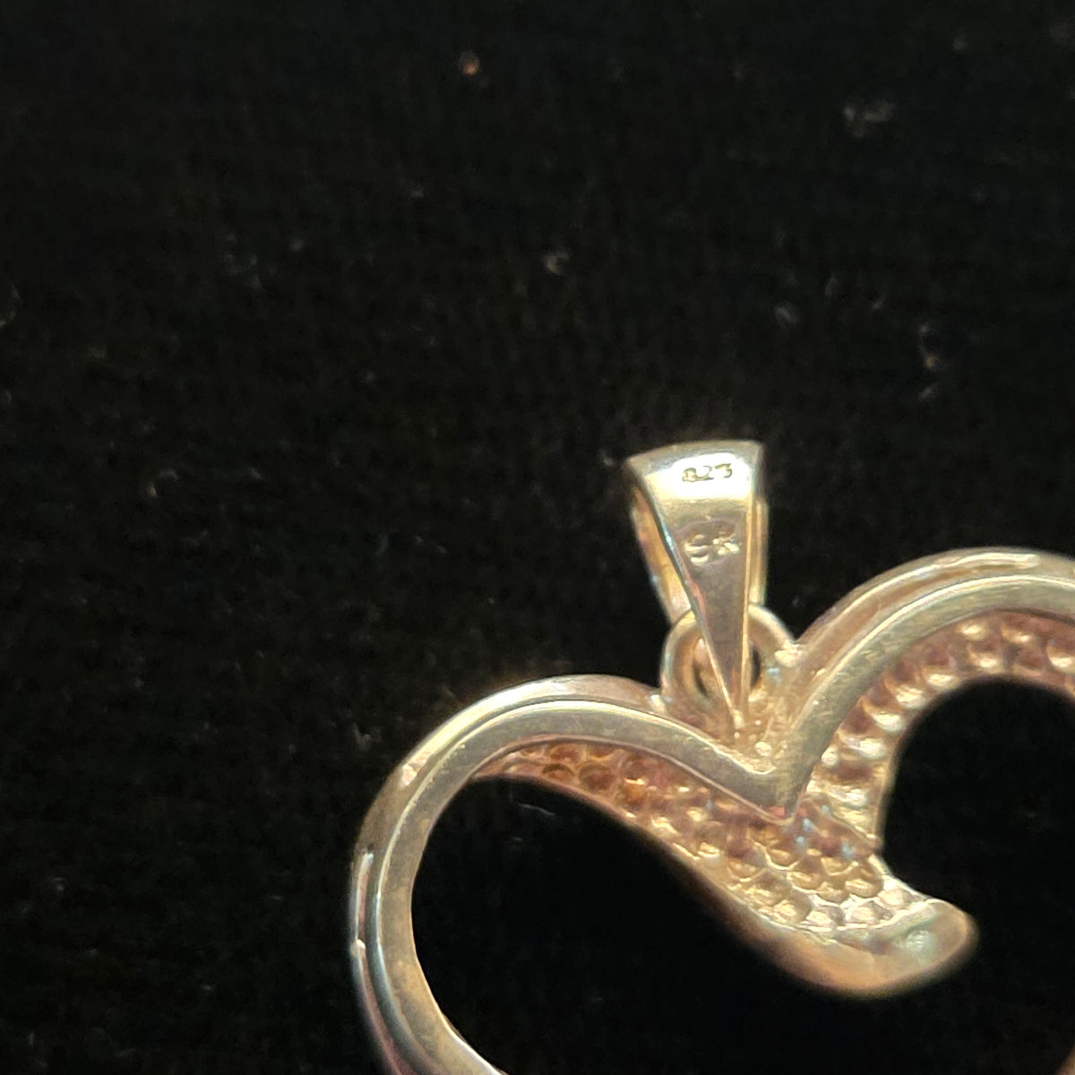 Sterling Heart Pendant with Opalescent Inlay