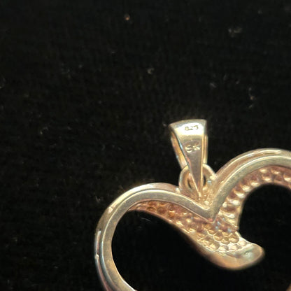 Sterling Heart Pendant with Opalescent Inlay
