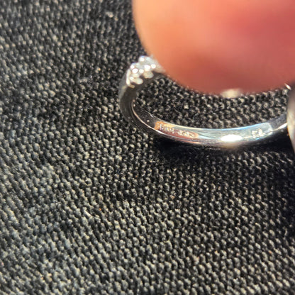 Sterling White Stone Ring sz 5.5